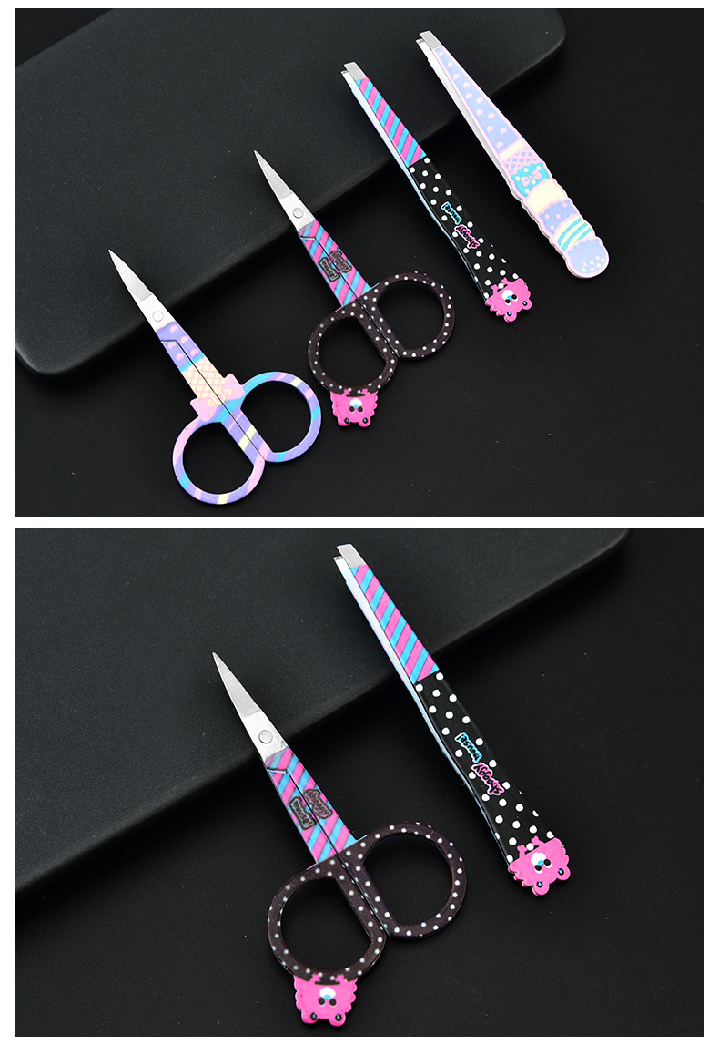 Stainless steel eyebrow tongs and scissors set, hair plucking pliers, small tweezers, eyebrow trimming scissors, eyebrow trimming tools, beauty scissors shanilak pic 13