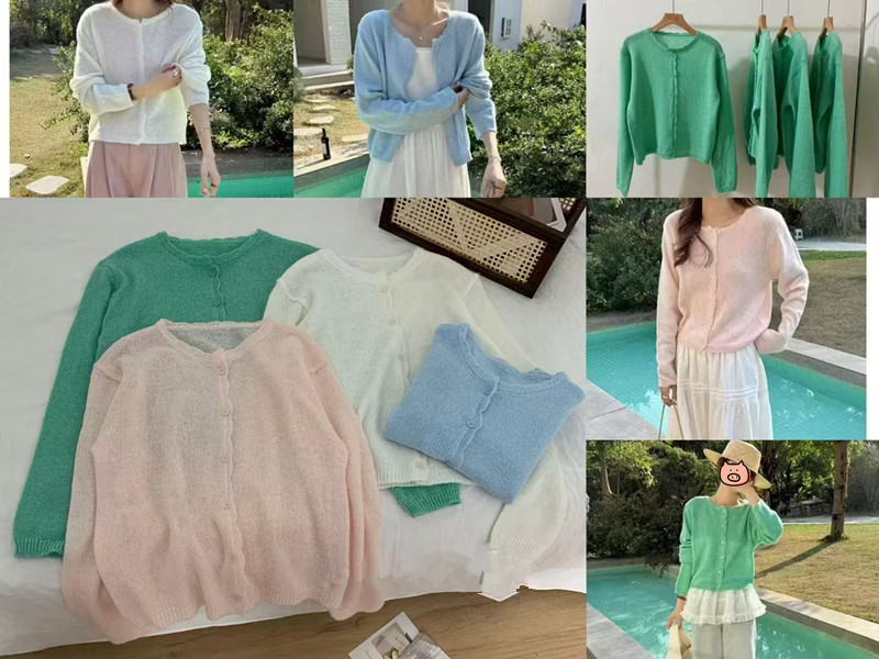 New Spring/Summer 2025 round-neck knitted sweater for women, Korean style, versatile, dopamine, youthful and gentle style, cardigan for women pic 36