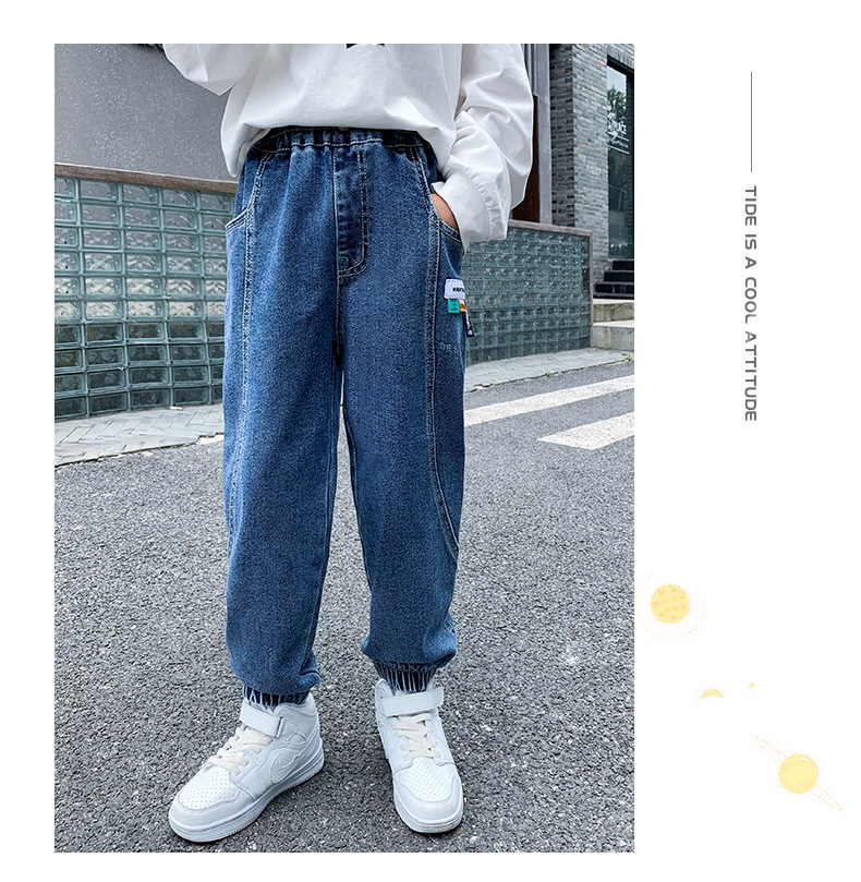 Chico jeans otoño invierno nuevo 2022 niño medio grande pantalones casuales marca de moda pantalones rectos pantalones niños wholesale pic 8