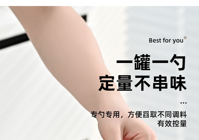 食品级调味罐 高颜值厨房调味罐家用盐味精调味盒带勺套装家用组详情6