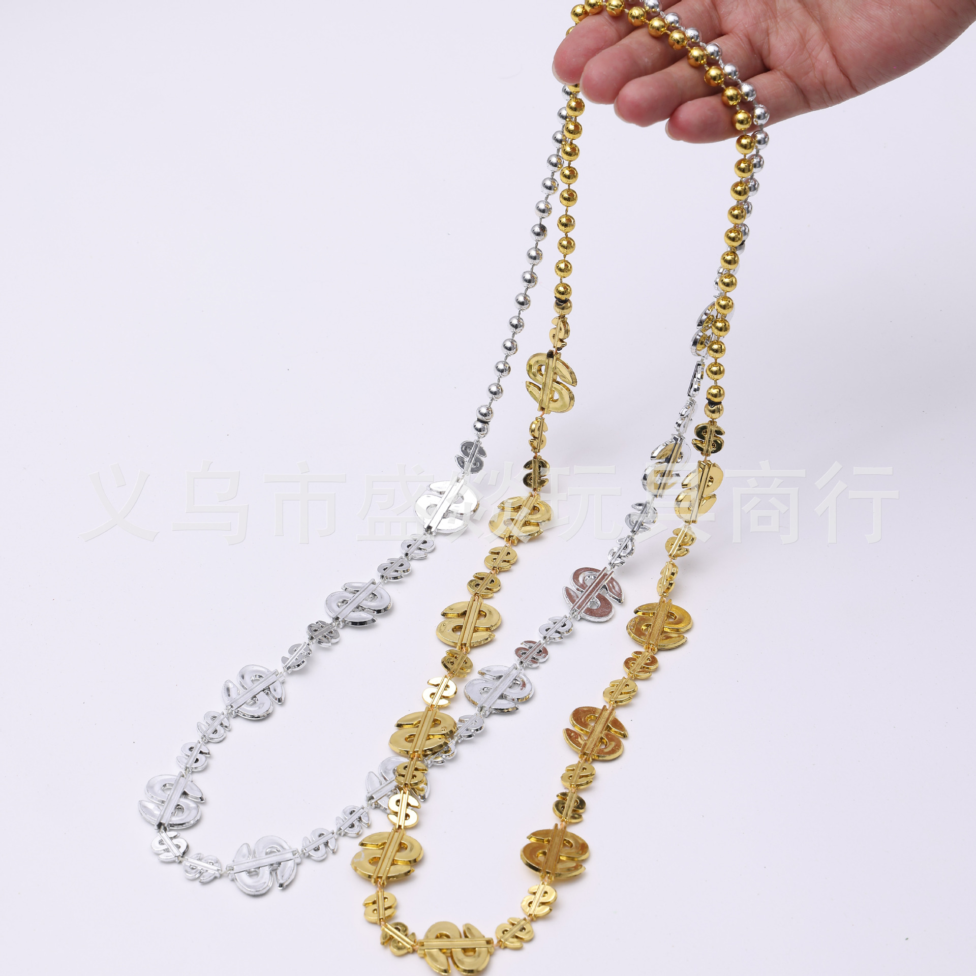 跨境亚马逊电镀大小美金项链珠链独立日狂欢项链狂欢节装饰珠链详情3