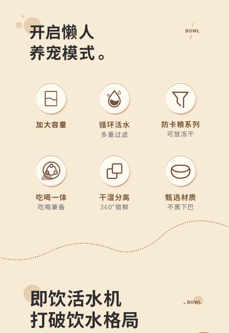 宠物猫咪自动喂食器干湿分离大容量饮水机水粮一体喂食器宠物食具详情5