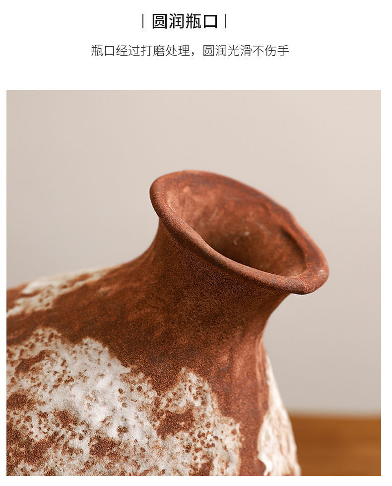 Wabi-sabi Zen-inspired ceramic vases, Japanese retro art flower arrangement wine cups, new Chinese-style tea room, entrance hall ornaments, and homestay decorations pic 11
