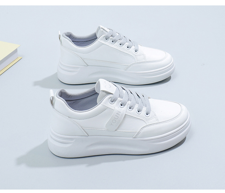 2024爆款春秋季轻便小白鞋皮面增高软底女士透气厚底运动休闲鞋女详情23