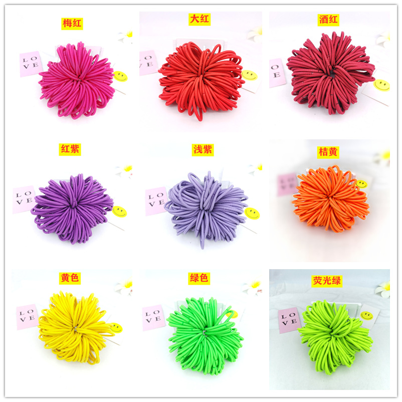 Wholesale of 4MM thick hair ties, colorful high-elasticity hair ties, rubber bands, basic hair bands and hair accessories from Europe and America pic 31