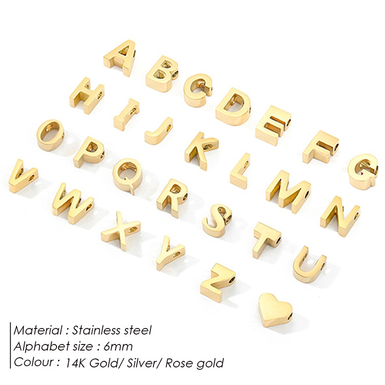 eManco offers stainless steel letter pendant accessories, including 26 English letter pendants and diy jewelry accessories pic 13