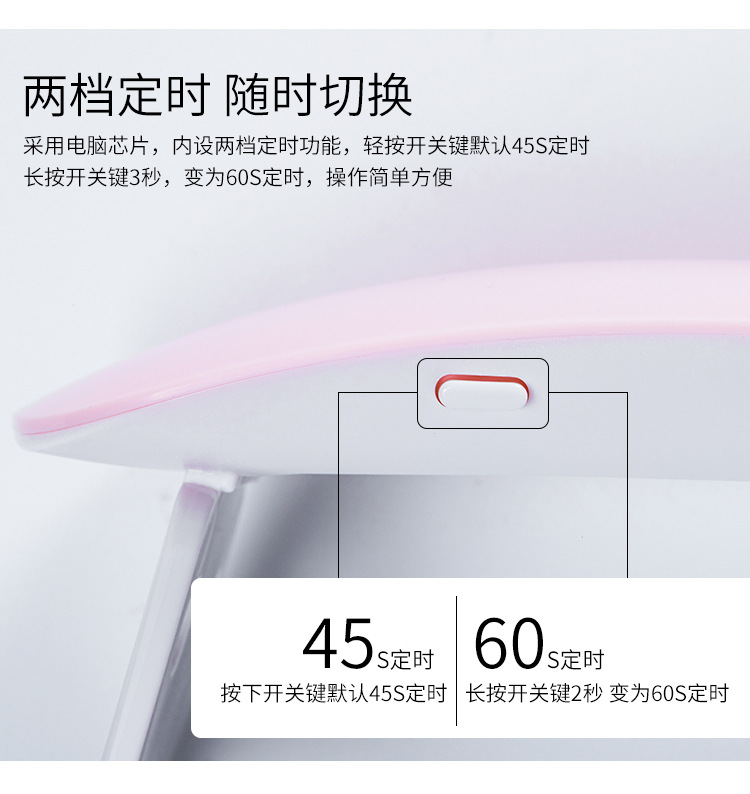 美甲鼠標燈迷你USB光療機指甲油膠烘幹機便攜烤燈光療燈SUNmini燈详情7
