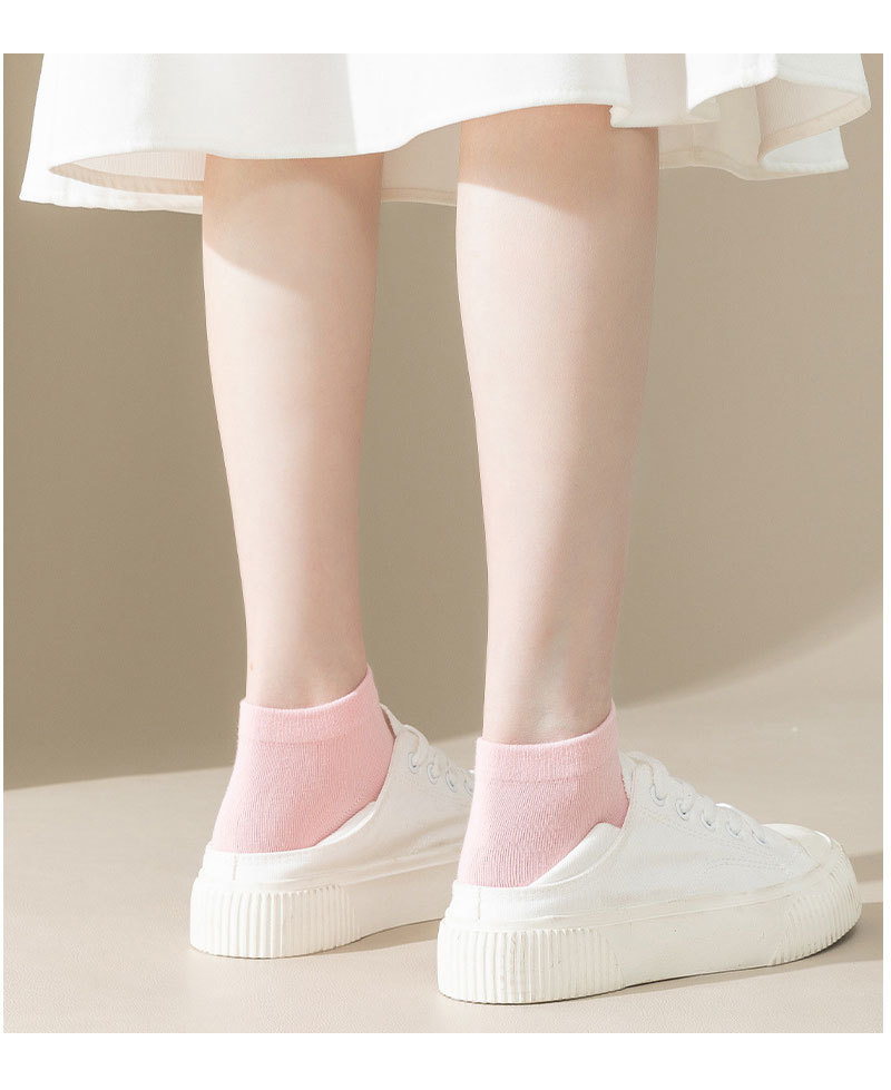 袜子女短袜夏季薄款纯色船袜女士吸汗透气运动袜夏天白色浅口潮袜详情19