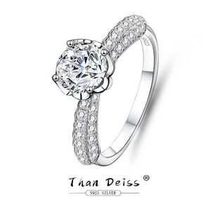 莫桑石戒指2克拉D色求婚钻戒批发欧美时尚S925银经典六爪气质戒指详情15