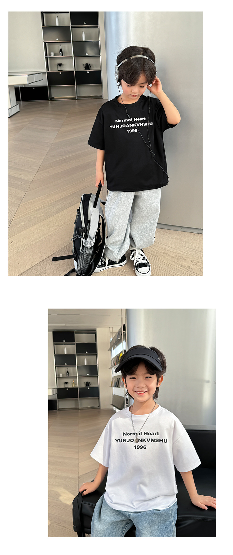 海妈家2024夏季新款男童潮范纯棉短袖T恤儿童韩版中大童上衣半袖详情11