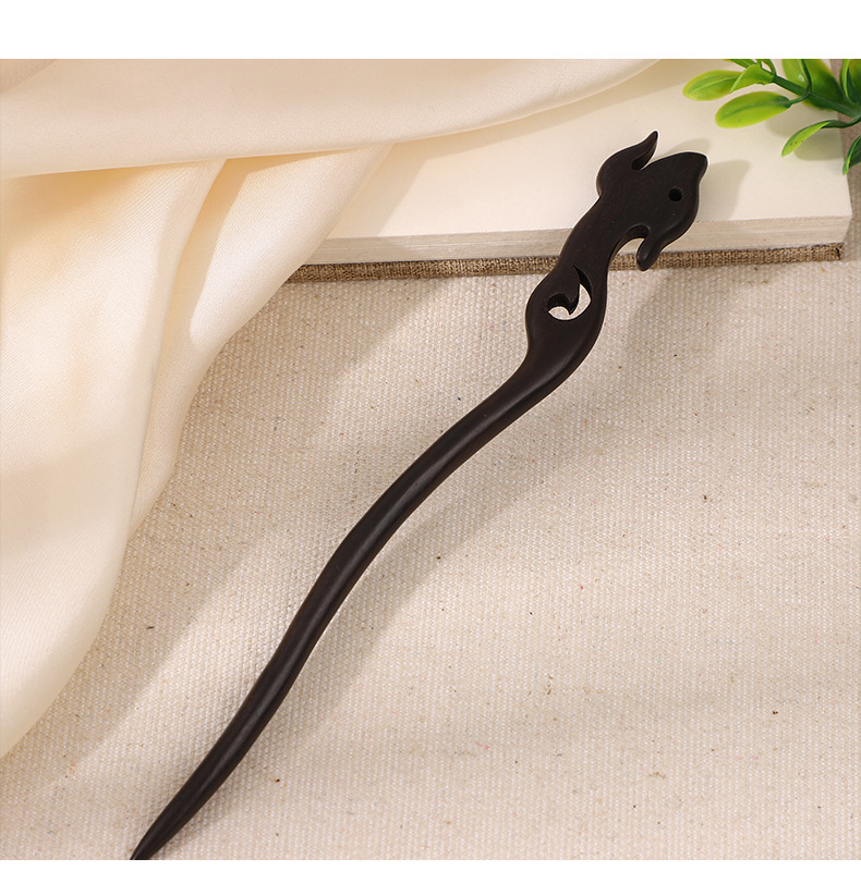 Ancient-style ebony hairpins, wooden hairpins, wooden updo, Hanfu with accessories, simple cheongsam jewelry, hair-tying, ancient costume pic 13