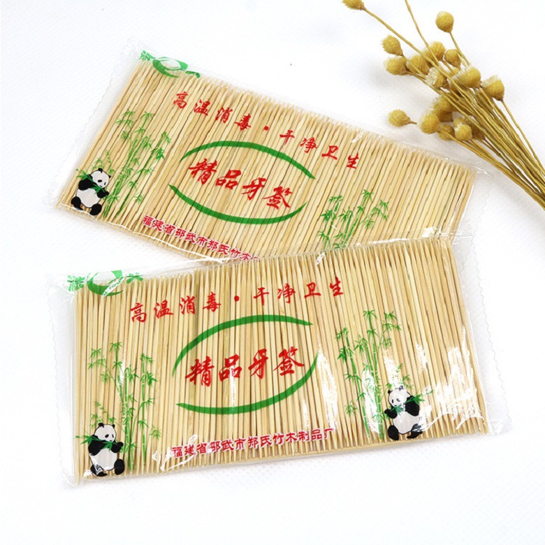 Double-headed bagged long toothpicks, tea bamboo toothpicks, wholesale portable disposable household toothpicks, hotel toothpicks pic 2