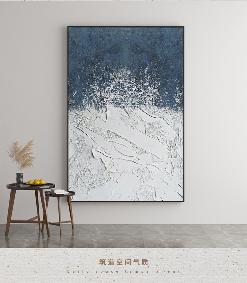 手绘油画抽象现代简约客厅沙发背景墙装饰画玄关挂画立体拼色肌理详情14