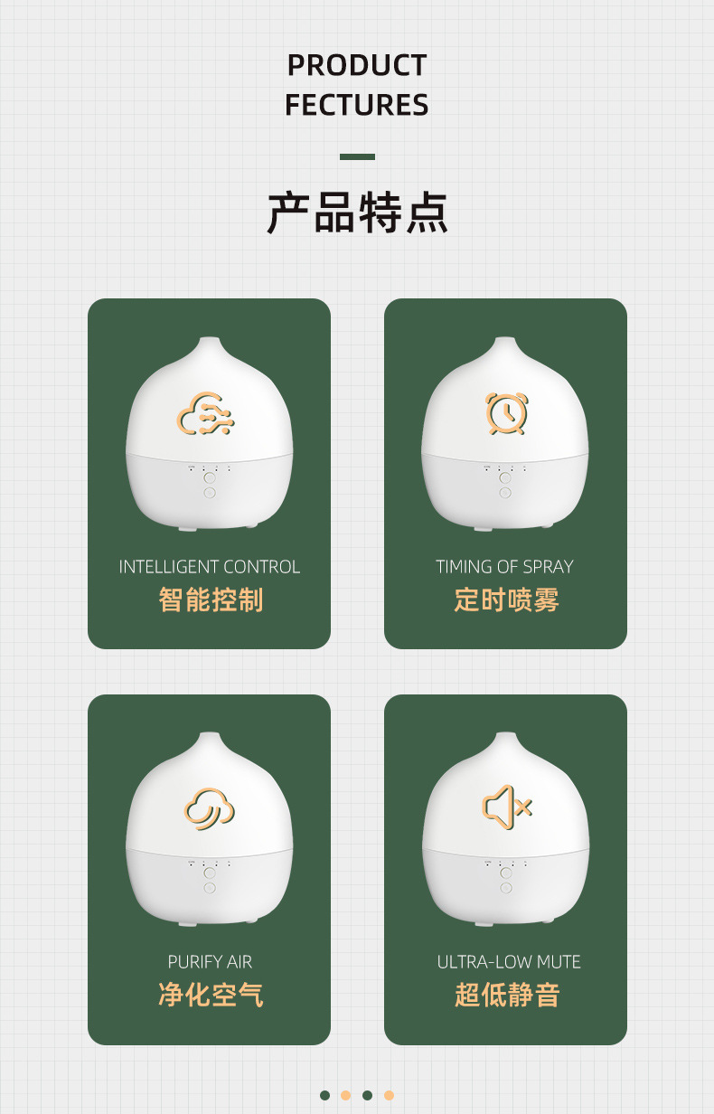 The new smart aroma diffuser features an intelligent doodle APP, an aroma diffuser, a night light, a humidifier, an air purifier and an aroma diffuser pic 2