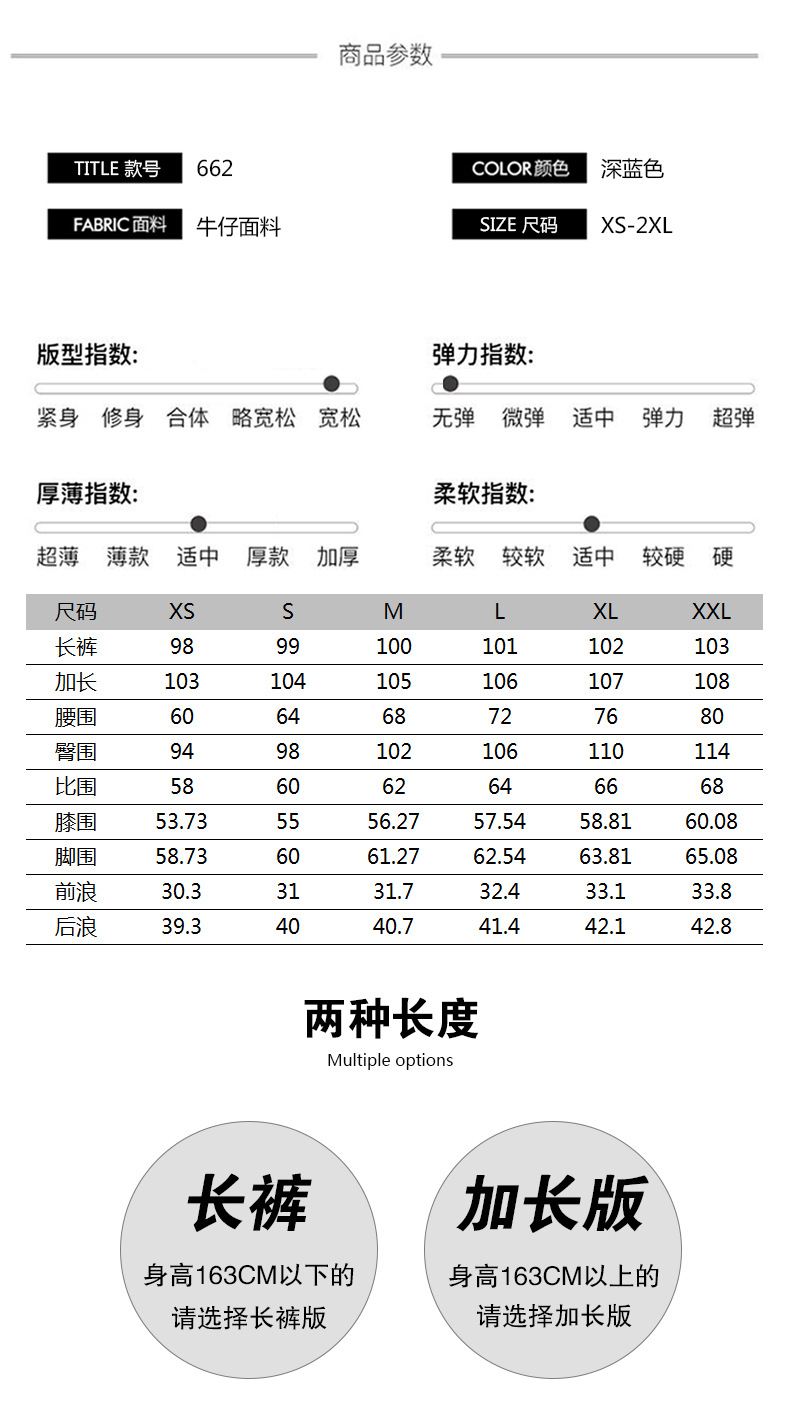 丹宁深蓝原色牛仔裤女2024秋冬宽松窄版阔腿高腰显瘦慵懒拖地裤子详情21