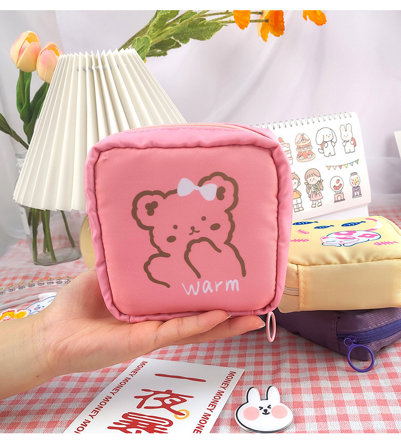 慕妙日韩少女心ins大容量姨妈巾收纳包卡通卫生巾包化妆包收纳袋详情12
