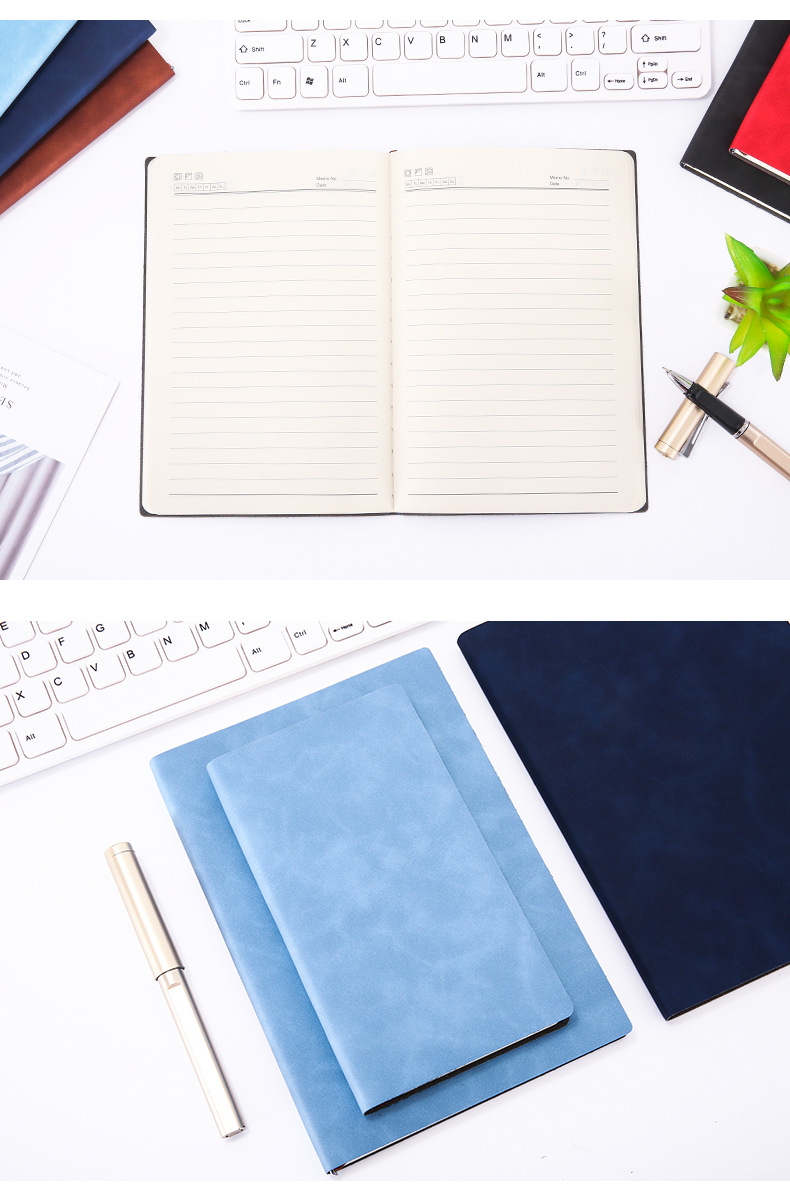 Customized b5 business wholesale notebook set, student planner soft leather gift, a5 notebook custom logo pic 28