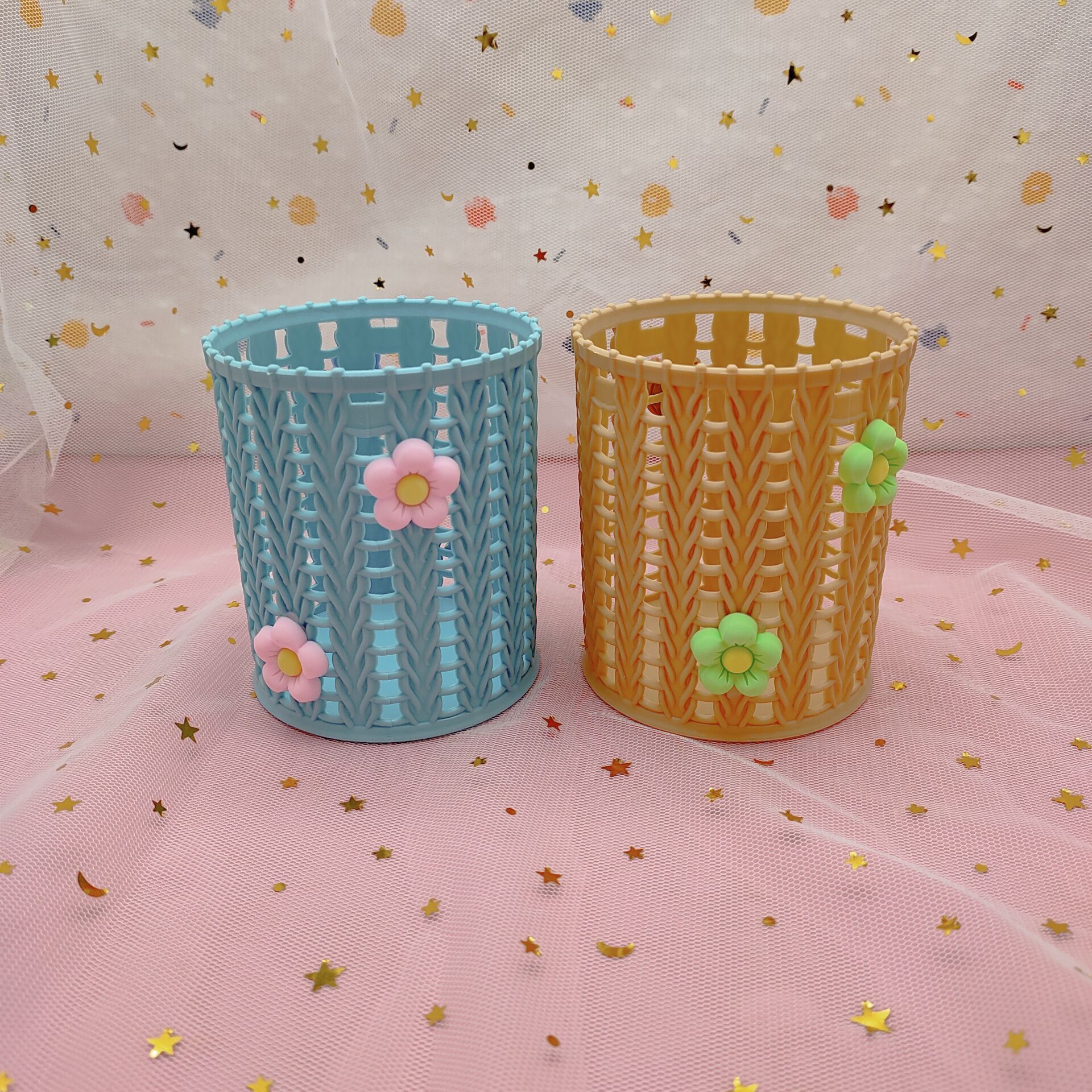 Korean InS-style creative rattan imitation cute storage pen holder wholesale fruit round pen barrel student office stationery pic 10