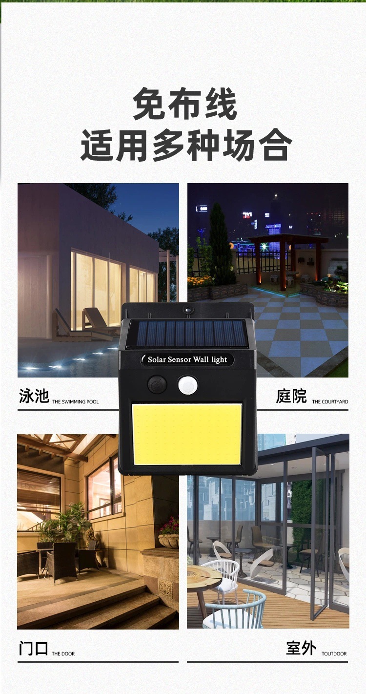 Solar wall lamps, human-sensing outdoor waterproof landscape garden lamps, garden fence lighting street lamps pic 5
