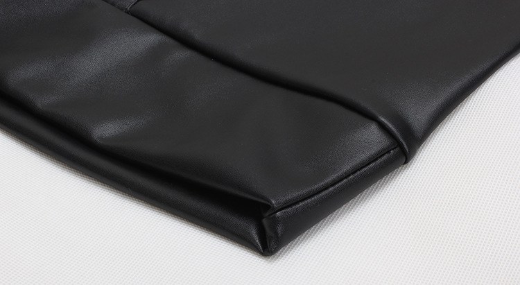 Fleece washed PU leather pants for women, high-waisted and slimming faux leather leggings for outerwear pic 1