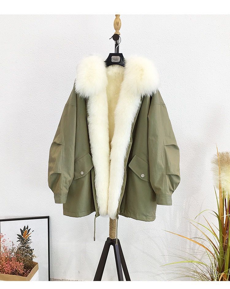 狐狸毛派克服女真毛中长款皮草皮毛一体棉服女2020新款冬季厚外套详情30