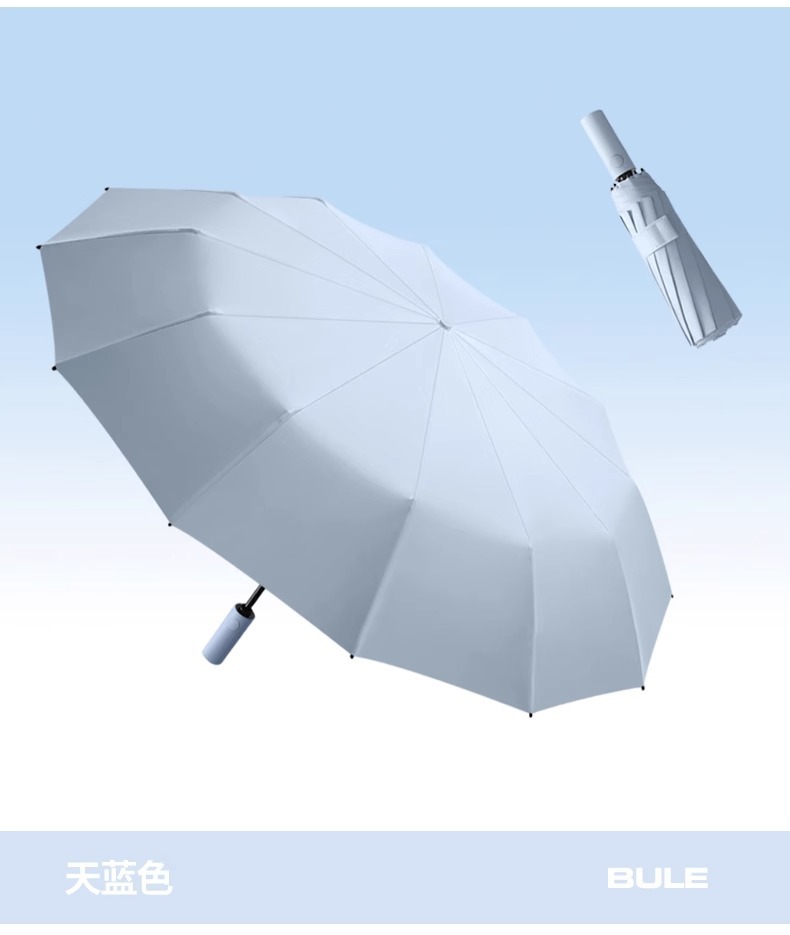 Customized all-weather folding automatic umbrellas, double large windproof umbrellas wholesale, black rubber sun protection and sunshade all-weather umbrellas pic 25