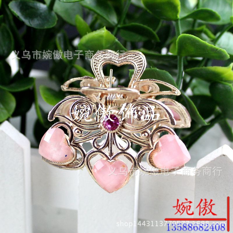 Alloy diamond-encrusted small claw clips, grab clips, hair clips, gold and silver, Yiwu two-yuan store small commodity headwear wholesale pic 43