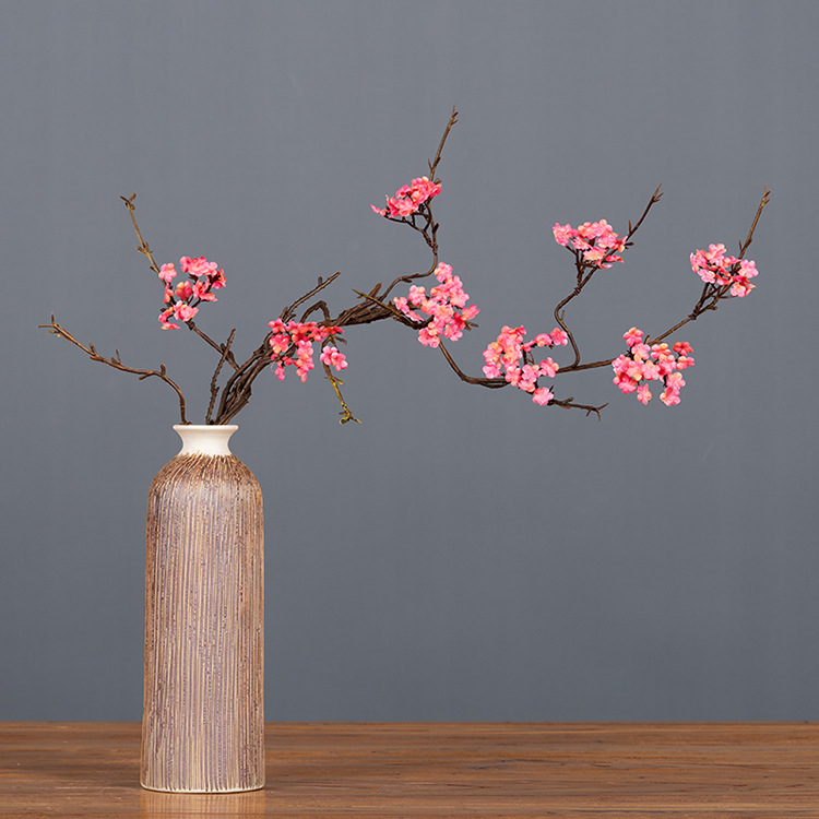 Zen-themed faux cherry blossom vine branches for home decoration, realistic small floral dry branches, tea room artificial flower ornaments, and simple flower arrangements pic 35