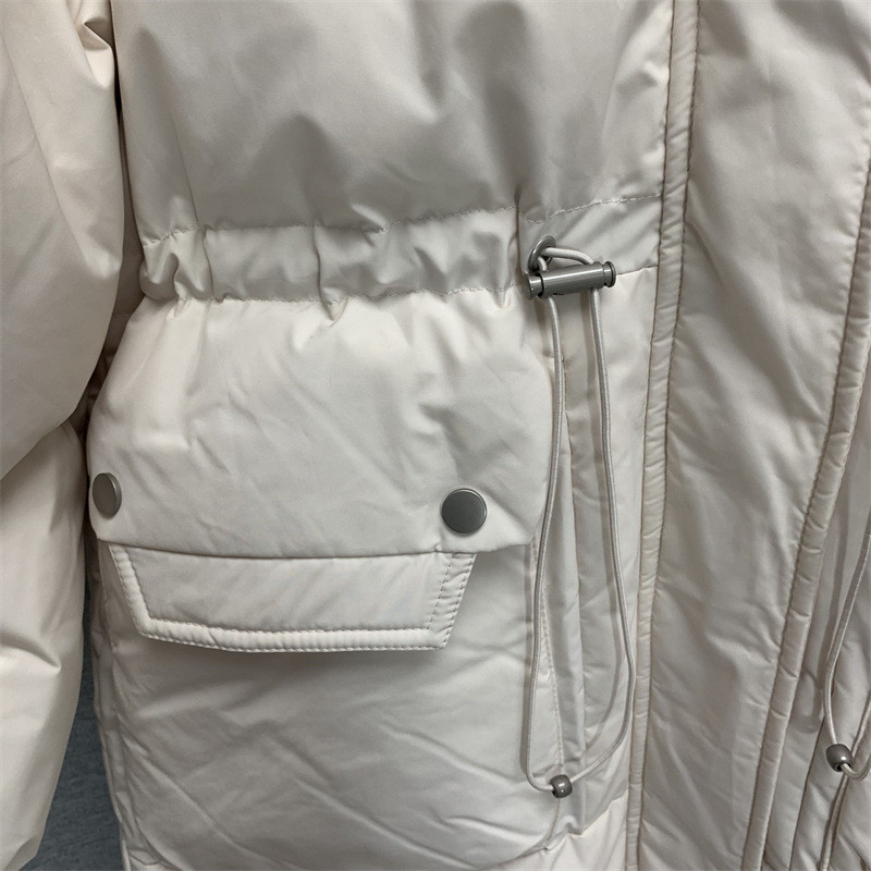 Mid-length goose down jacket for women 2022 new style Korean version knee-length thickened slimming drawstring fashionable warm coat trend pic 20