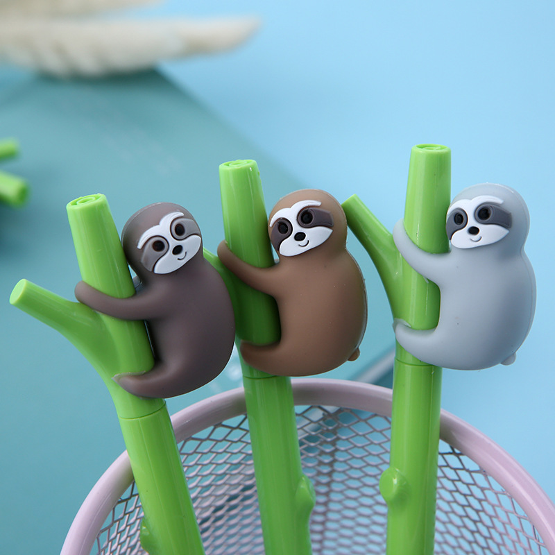 Wholesale of sloth silicone gel pens from the manufacturer, Zhongfan Creative, fresh and cute black gel pens, cute cartoon signature pens pic 18