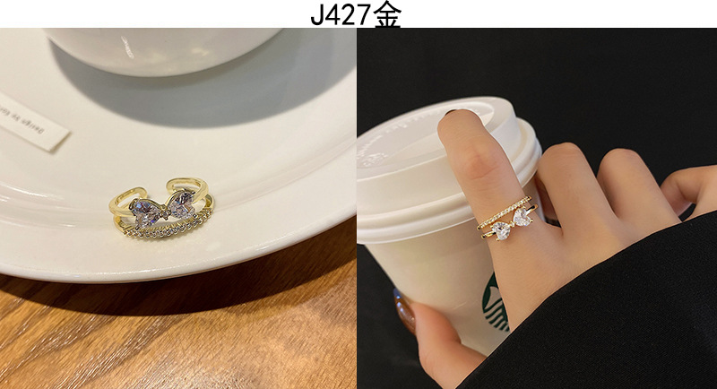 Korean high-end zircon pearl rings for women, retro, niche and light luxury open-top rings, ins style jewelry wholesale pic 20