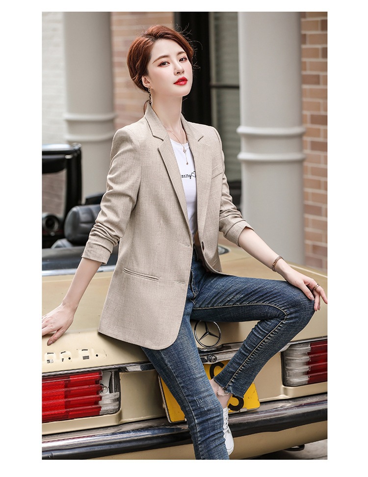 2022年秋季新款韩版时尚气质小西装女式职业装长袖西服外套女修身详情21
