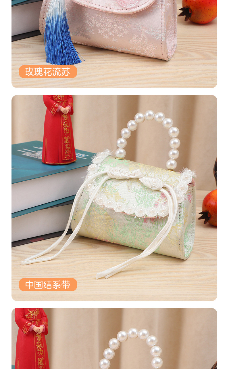 儿童包包中国风蝴蝶结流苏女童挎包小公主珍珠手提收纳零钱包批发详情8