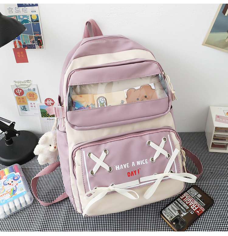 New student schoolbag, Japanese-style cute and fresh girl backpack, large capacity for junior high school students, trendy backpack for primary school boys pic 34
