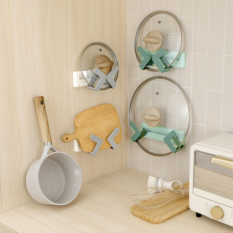 Wall-mounted kitchen storage rack without drilling holes, adjustable cutting board and chopping board storage rack pic 11