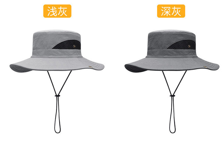 Custom-made sun hats with logos, fisherman hats for fishing, sun protection, breathability, outdoor large brims, cross-border mountaineering hats with logos pic 5