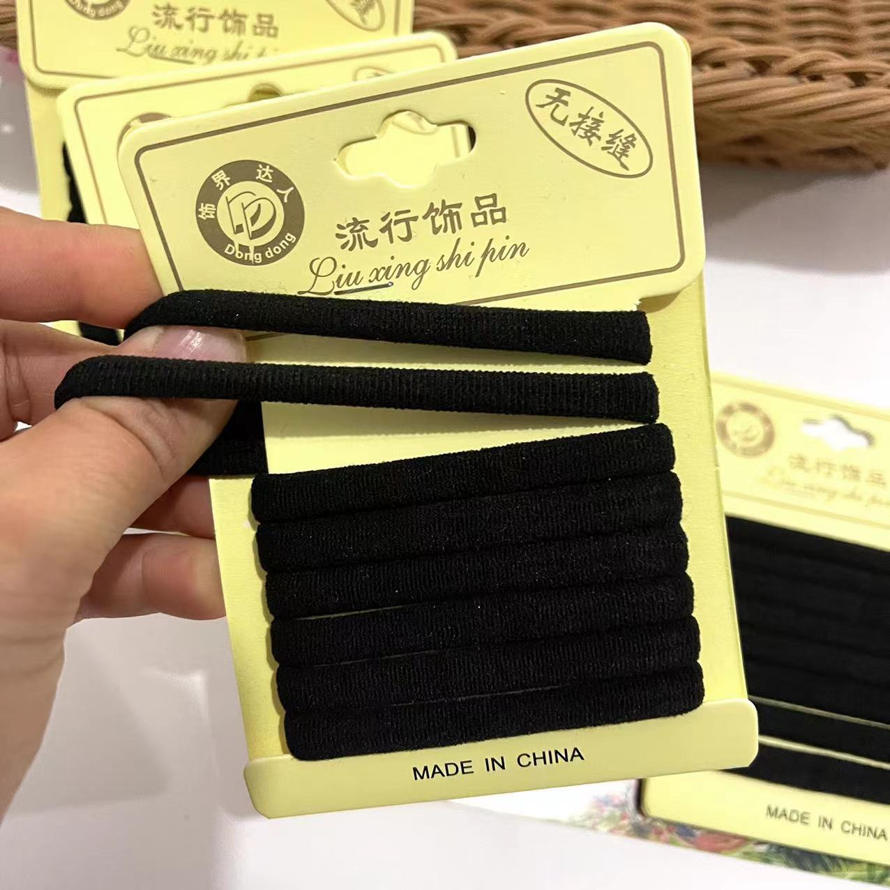 Korean hairband female simple Internet celebrity hair tie hair band hair band leather case high elasticity durable wide band black thick pic 4