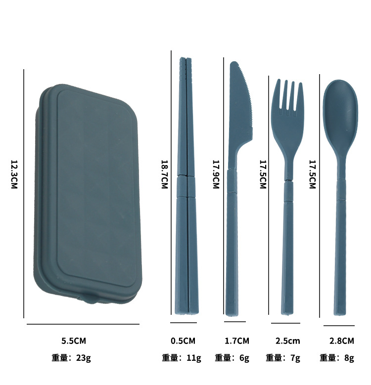 野营野餐折叠餐具 刀叉勺筷便携式旅行外带餐具四件套礼品批发详情5