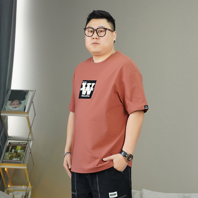 胖蝈蝈大码短袖男款夏季宽松大码t恤男加肥加大男士休闲子半袖详情12