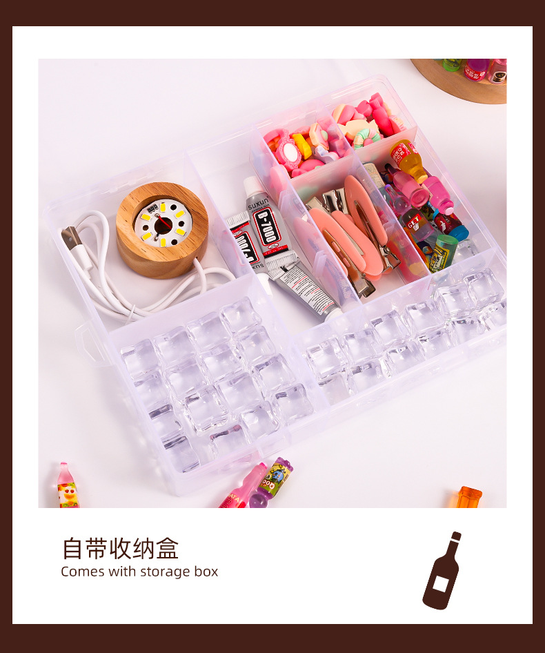 新款微缩仿真酒瓶小夜灯亚克力发光底座 diy材料包木质托底摆件详情11