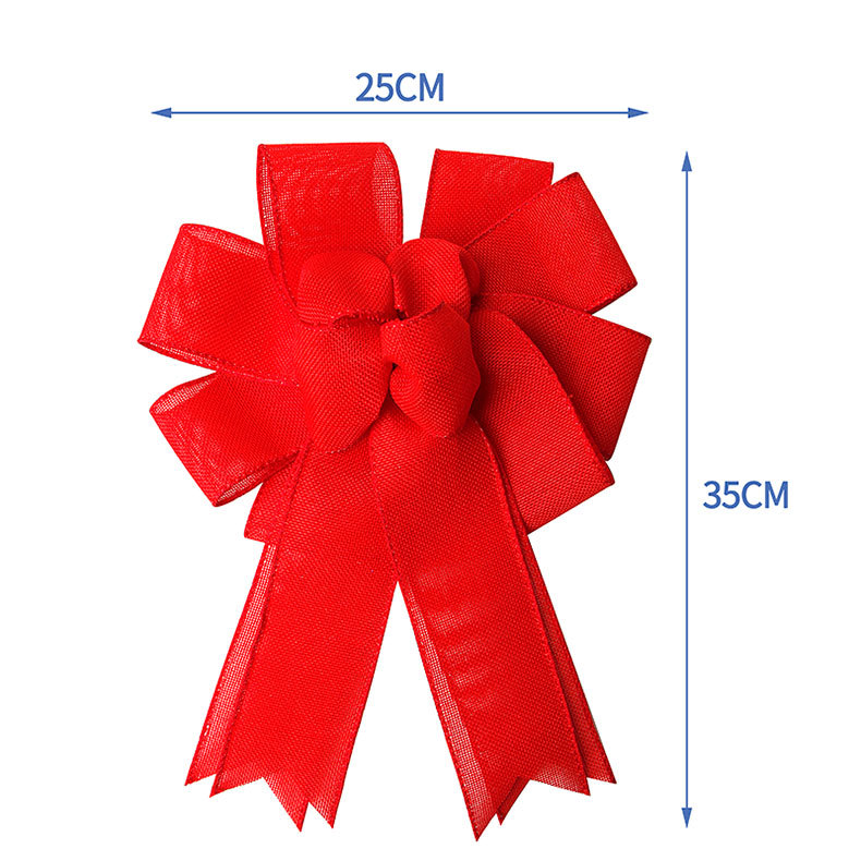 Wholesale of handcrafted Christmas tree ornaments and pendants with black, white, red and black checkered patterns made of Simisi faux linen ribbons pic 62