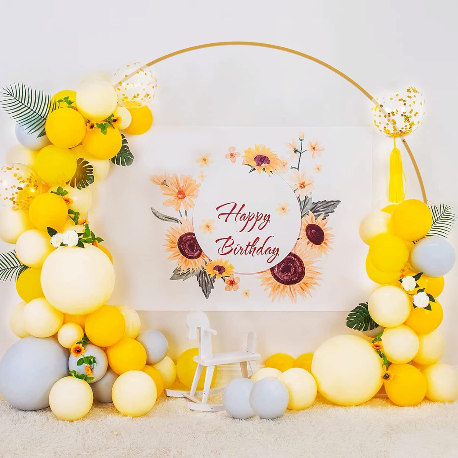 New wedding ironwork arch prop, circular double-pole flower door, exterior lawn arc, wedding stage background decoration pic 5