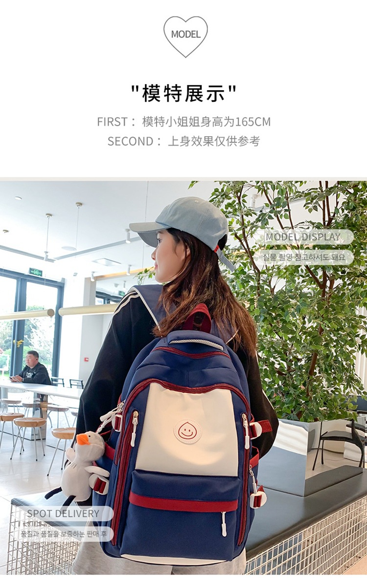 2023 fashionable student backpack, Japanese style Instagram simple Korean version backpack for junior high school, senior high school and college students pic 7