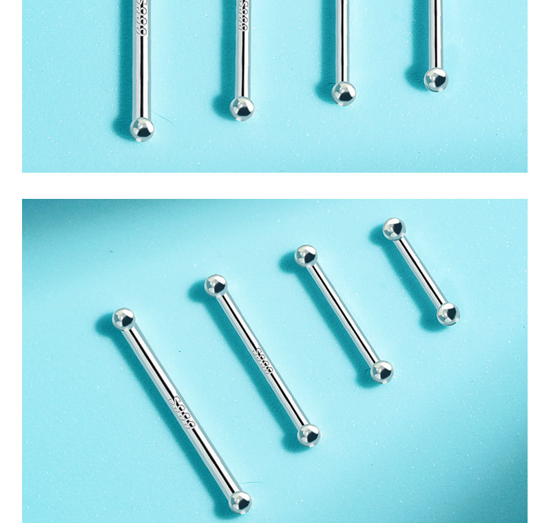 s999足银养耳洞耳钉女小巧迷你双头耳棒耳骨钉韩版简约圆耳针耳详情42