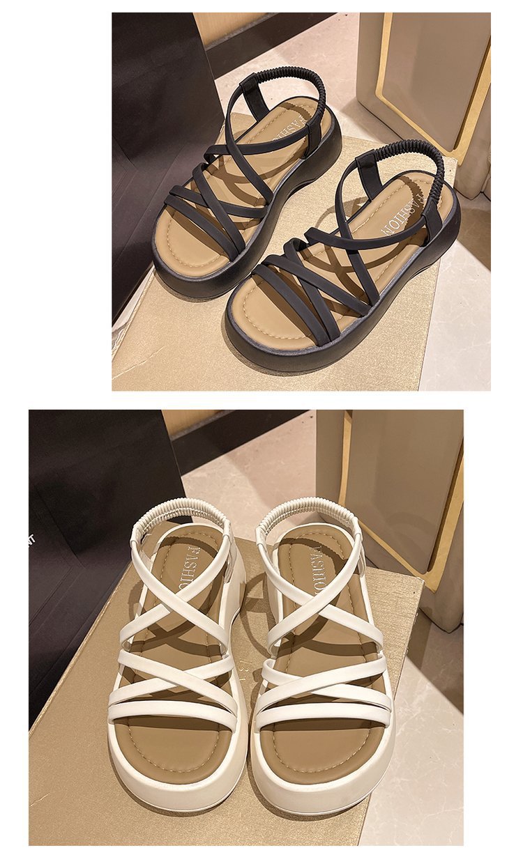 厚底松糕凉鞋女2024年夏季新款韩版小个子交叉细带高跟罗马鞋详情18