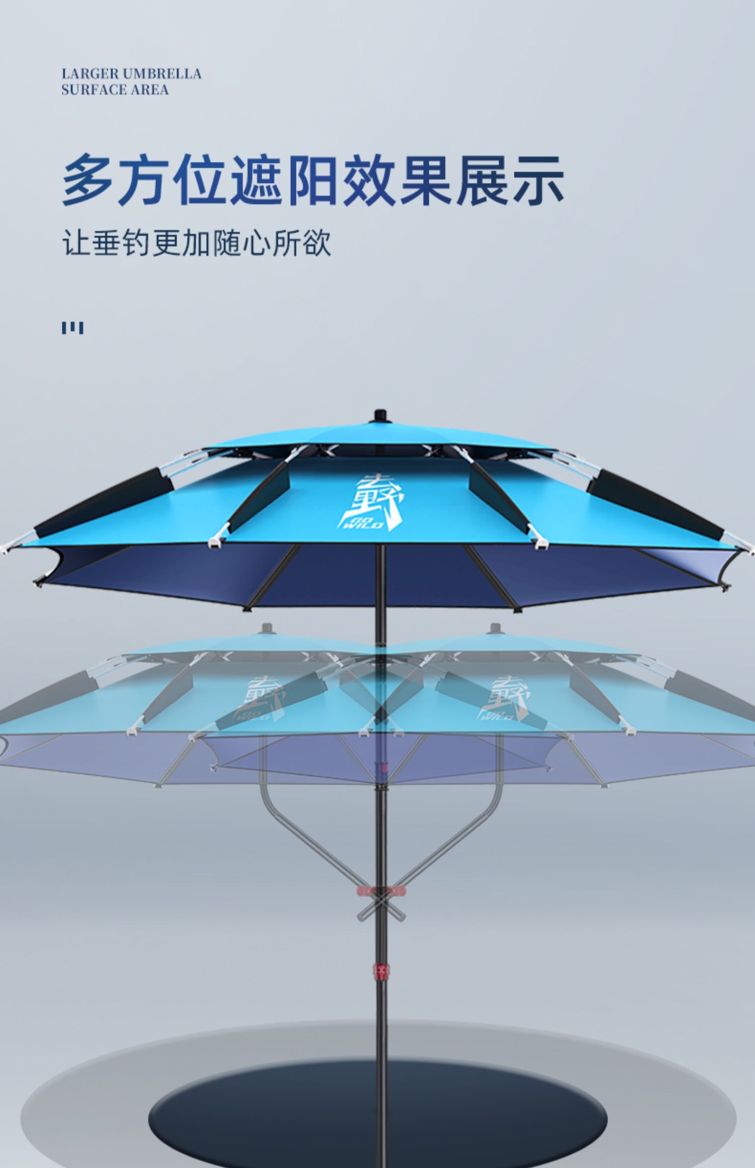 渔之源2022年新款钓鱼伞大钓伞拐杖手杖多向雨伞防暴雨户外遮阳伞详情11