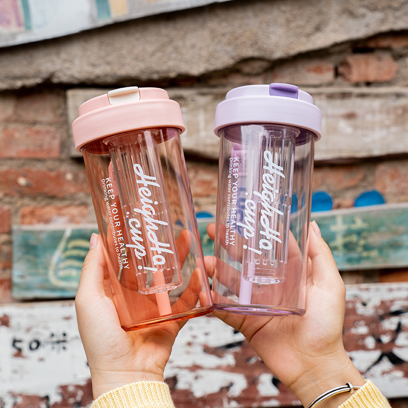 茶隔双饮咖啡杯便携户外手提杯子大容量随手塑料吸管杯女生办公室详情7