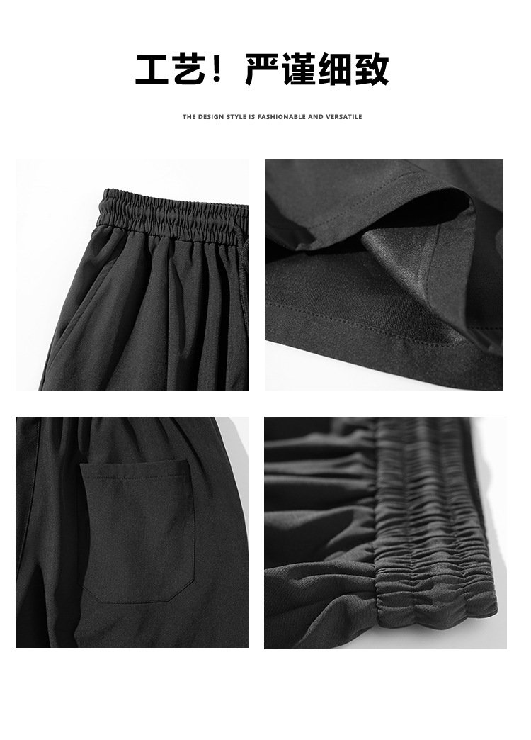 Ice silk shorts for men, summer thin basketball sports, quick-drying beach mid-length pants, loose workwear, casual 5-inch pants pic 36