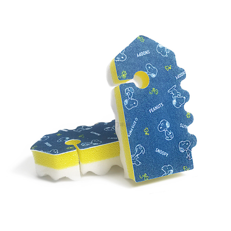 Non-woven fabric printed pattern composite cartoon shape kitchen cleaning sponge, scouring pad block, Christmas dish washing sponge pic 12