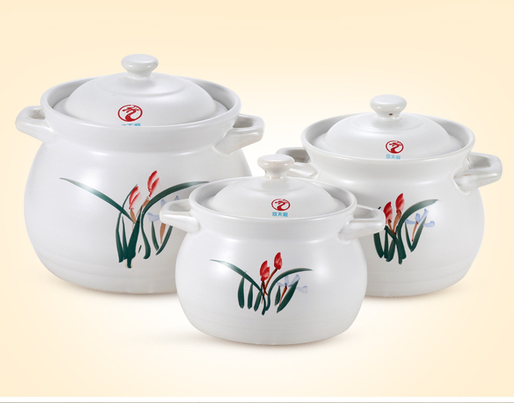 Orchid stewed pot, stone pot, clay pot, open flame, household ceramic pot, open flame, high-temperature resistant stewing pot for health preservation pic 15
